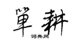 王正良單耕行書個性簽名怎么寫