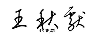 梁錦英王秋獻草書個性簽名怎么寫