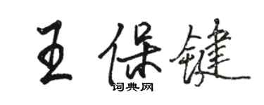 駱恆光王保鍵行書個性簽名怎么寫