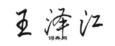 駱恆光王澤江行書個性簽名怎么寫