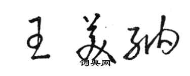 駱恆光王美納草書個性簽名怎么寫