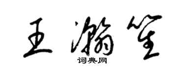 梁錦英王瀚笙草書個性簽名怎么寫