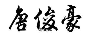 胡問遂唐俊豪行書個性簽名怎么寫