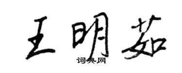 王正良王明茹行書個性簽名怎么寫