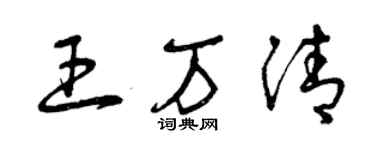 曾慶福王萬清草書個性簽名怎么寫