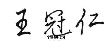 駱恆光王冠仁行書個性簽名怎么寫