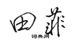 駱恆光田菲行書個性簽名怎么寫