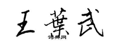 王正良王葉武行書個性簽名怎么寫