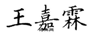 丁謙王嘉霖楷書個性簽名怎么寫