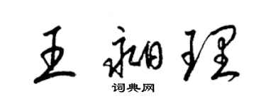 梁錦英王昶理草書個性簽名怎么寫