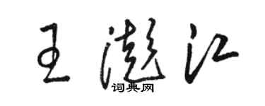 駱恆光王澎江草書個性簽名怎么寫