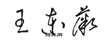 駱恆光王東薇草書個性簽名怎么寫