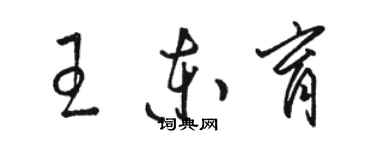 駱恆光王東育草書個性簽名怎么寫