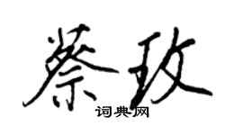 王正良蔡玫行書個性簽名怎么寫