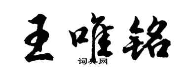 胡問遂王唯銘行書個性簽名怎么寫