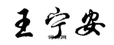 胡問遂王寧安行書個性簽名怎么寫