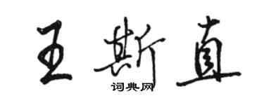 駱恆光王斯直行書個性簽名怎么寫