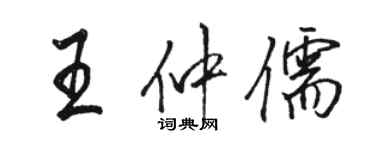 駱恆光王仲儒行書個性簽名怎么寫