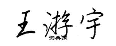 王正良王游宇行書個性簽名怎么寫