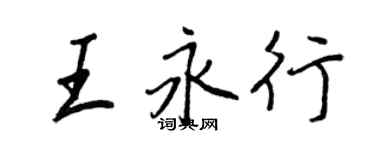 王正良王永行行書個性簽名怎么寫