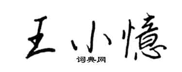 王正良王小憶行書個性簽名怎么寫