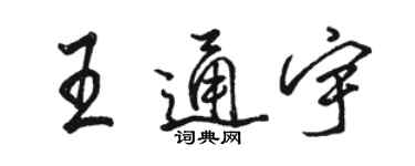 駱恆光王通宇行書個性簽名怎么寫