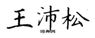 丁謙王沛松楷書個性簽名怎么寫