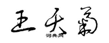 曾慶福王夭菊草書個性簽名怎么寫