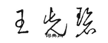 駱恆光王先碧草書個性簽名怎么寫