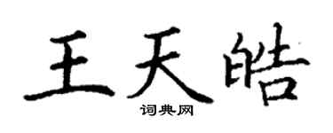 丁謙王天皓楷書個性簽名怎么寫