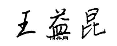 王正良王益昆行書個性簽名怎么寫