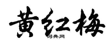 胡問遂黃紅梅行書個性簽名怎么寫