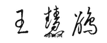 駱恆光王慧鵑草書個性簽名怎么寫