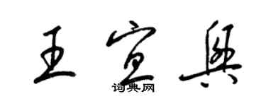 梁錦英王宜興草書個性簽名怎么寫