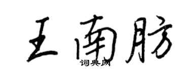 王正良王南肪行書個性簽名怎么寫