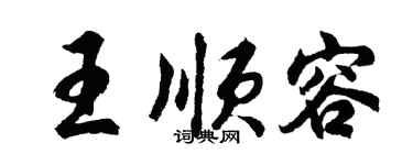 胡問遂王順容行書個性簽名怎么寫