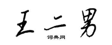王正良王二男行書個性簽名怎么寫