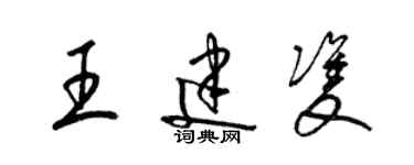 梁錦英王建雙草書個性簽名怎么寫