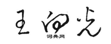 駱恆光王向光草書個性簽名怎么寫