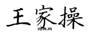 丁謙王家操楷書個性簽名怎么寫