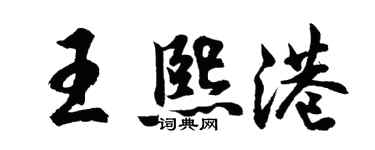 胡問遂王熙港行書個性簽名怎么寫