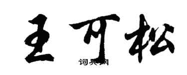 胡問遂王可松行書個性簽名怎么寫