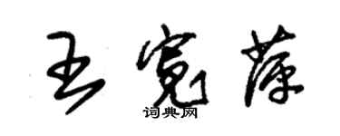 朱錫榮王寬萍草書個性簽名怎么寫