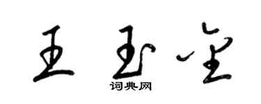 梁錦英王玉金草書個性簽名怎么寫