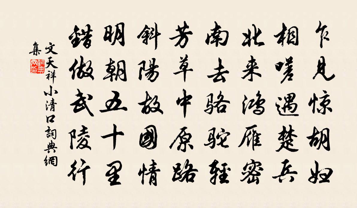 文天祥小清口書法作品欣賞