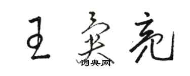 駱恆光王異亮草書個性簽名怎么寫