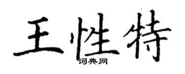 丁謙王性特楷書個性簽名怎么寫