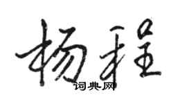 駱恆光楊程行書個性簽名怎么寫