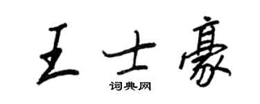 王正良王士豪行書個性簽名怎么寫