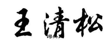 胡問遂王清松行書個性簽名怎么寫